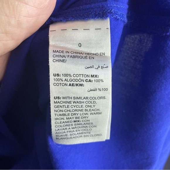 Chico’s Cotton 100% Royal Blue Long Sleeve Women New Shirt Straps Sleeve Size 0 - Picture 9 of 11